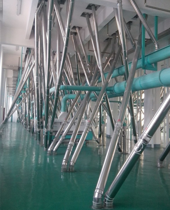 Maize milling plant or corn flour milling plant pipelines